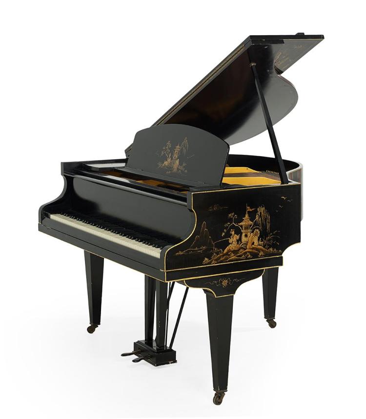 Challen London P - Hand-Painted Grand Piano with Japanese Ornamentation