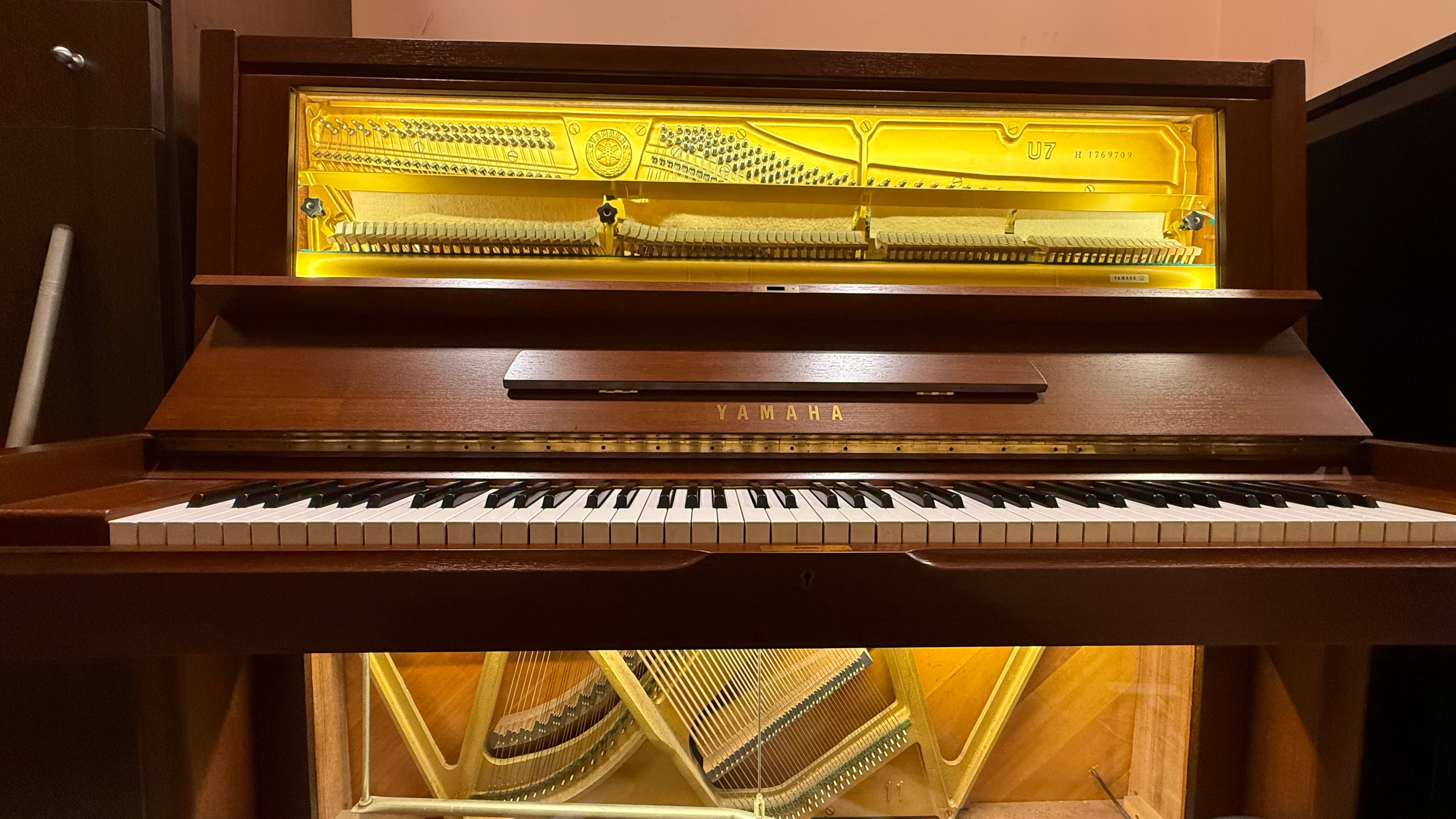 Yamaha U7 - Glass LED Brown Professional Upright (Serial No. H1769602)