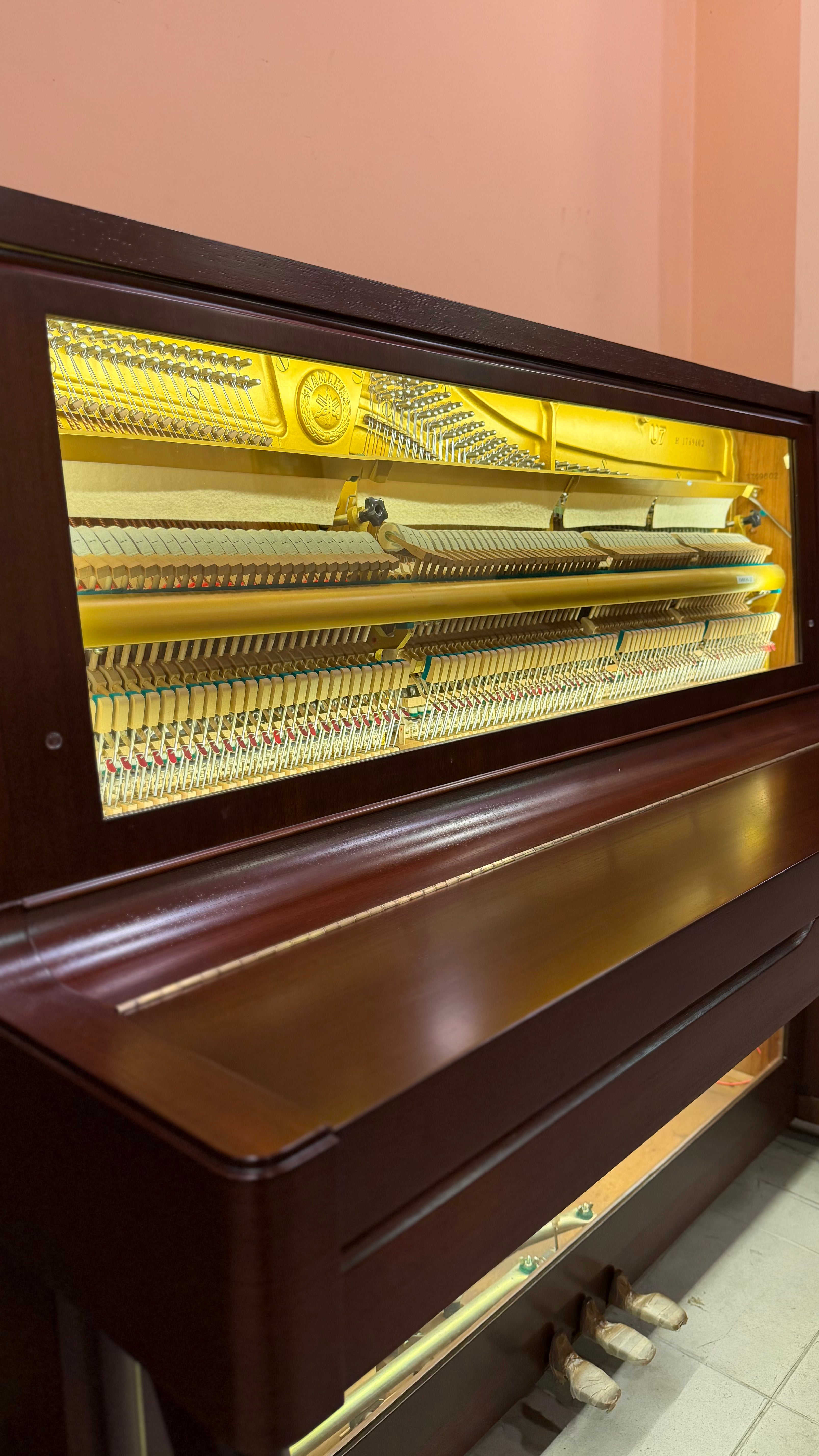 Yamaha U7 - Glass LED Brown Professional Upright (Serial No. H1769602)