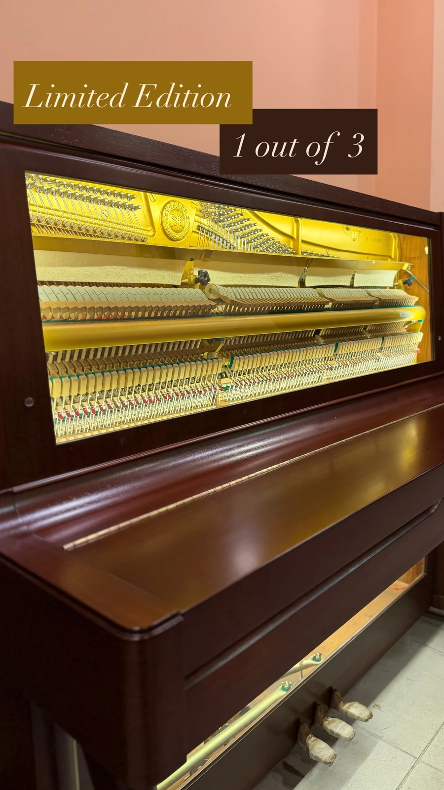 Limited edition, one of three: the Yamaha U7 with a glass front